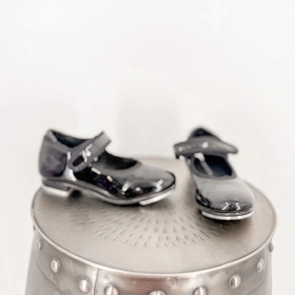 Danskin Black Patent Mary Jane Kids Tap Shoes